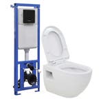 vidaXL Hangend toilet met hoge verbogen stortbak keramiek, Doe-het-zelf en Verbouw, Sanitair, Verzenden, Nieuw
