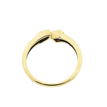 Gouden ring met zirconia, Gebruikt, Ophalen of Verzenden, Kleiner dan 17, Met edelsteen