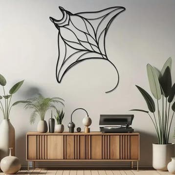 Unieke Metalen Wanddecoratie Manta Ray - Luxe Vis Hangend Or, Verzenden, Nieuw in verpakking