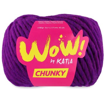 Katia WOW Chunky - 73 Paars - Bulky Acryl/Wolmix Garen, Ophalen of Verzenden, Nieuw