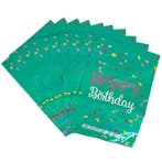 Fako Bijoux - Folie Uitdeelzakjes Happy Birthday Zilver - 10, Diversen, Cadeauverpakkingen, Verzenden, Nieuw