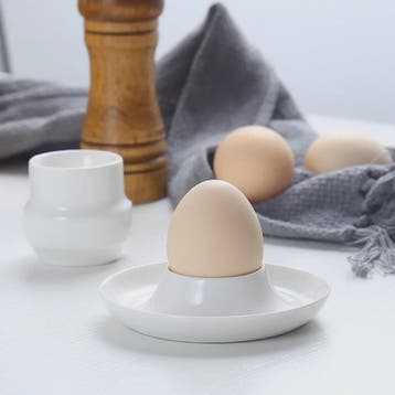 Set van 4 Luxe Porseleinen Eierdopjes - Stapelbaar & Elegant, Verzenden, Nieuw