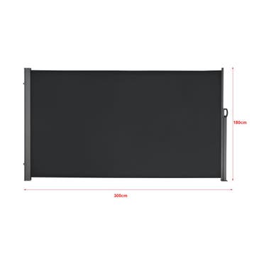 Windscherm uittrekbaar zijluifel 300x180 cm antraciet en zwa, Verzenden, Nieuw