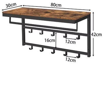 Wandkapstok met Plank en 10 Haken – Industrieel en Praktisch, Verzenden, Nieuw