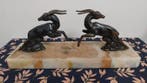 Sculptuuur voor buiten, Paire de serre-livres Art Déco aux, Antiek en Kunst