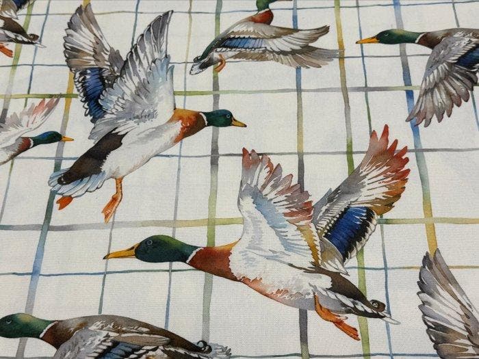 Katoenen stof voor bekleding “Volo Silenzioso” - Meubelstof, Antiek en Kunst, Antiek | Kleden en Textiel