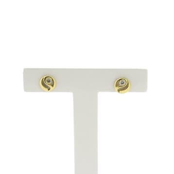Gouden oorstekers met zirconia (Oorbellen), Gebruikt, Ophalen of Verzenden, Met edelsteen, Goud