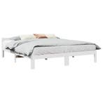 vidaXL Bedframe zonder matras massief grenenhout wit 160x200, Huis en Inrichting, Slaapkamer | Bedden, Verzenden, Wit, 200 cm