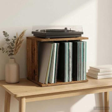 vidaXL Vinyl Platenspeler Opslag Oud hout 42 x 33 x 36 cm, Verzenden, Nieuw