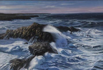 Dìaz Segura (XX) - Mare in Tempesta tra le Scogliere - cm