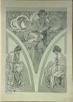 Alphonse Mucha (1860-1939) - Figures décoratives, Complet