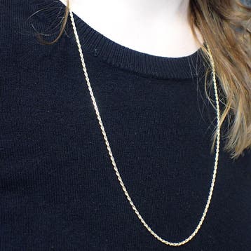 Lange gouden gedraaide schakelketting, Ophalen of Verzenden, Gebruikt, Goud, Goud