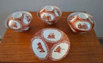 Kom (4) - Eierschaal porselein - Hirado-porselein, Antiek en Kunst