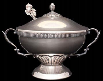 Suikerkom - Massive Polish .800 Silver Sugar Bowl with
