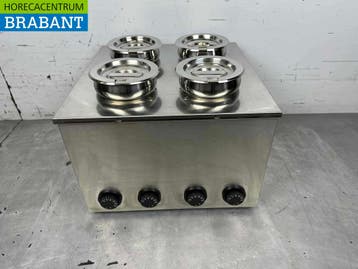 RVS Hotpot Hot Pot bain marie 4 x 2 liter 230V Horeca, Ophalen of Verzenden, Nieuw zonder verpakking