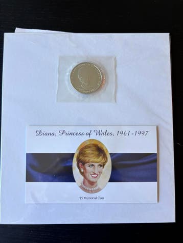 Prinses Diana - 5 Dollar herdenkingsmunt, Ophalen of Verzenden, Nieuw, Overige typen