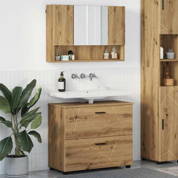 vidaXL Badkamermeubelset 2 st Artisan Eiken 76,5 x 35 x 64, Verzenden, Nieuw, Overige typen