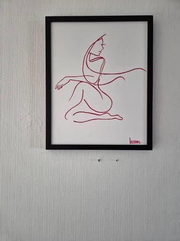 Liesens - Dreamer (Handpainted on white canvas met lijst), Antiek en Kunst