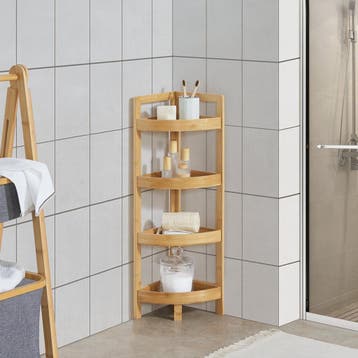 [en.casa] Staand rek Lestijärvi bamboe hoekrek 80x23x23 cm, Verzenden, Nieuw