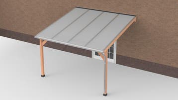 Douglas Terrasoverkapping Geschaafd Polycarbonaat Opaal 400, Nieuw