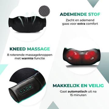 2dekans | Massagerr® Shiatsu Massagekussen 2.0 – Draadloos –, Ophalen of Verzenden, Zo goed als nieuw