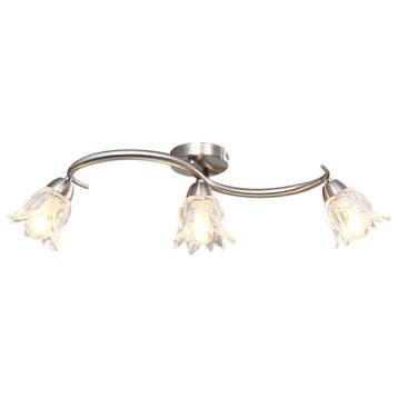 vidaXL Plafondlamp met glazen tulpvormige kappen 3xE14, Huis en Inrichting, Lampen | Plafondlampen, Verzenden, Nieuw