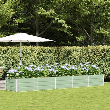 vidaXL Plantenbak Groen 400 x 80 x 45 cm Staal, Tuin en Terras, Bloembakken en Plantenbakken, Verzenden, Nieuw, Metaal, 60 tot 100 cm