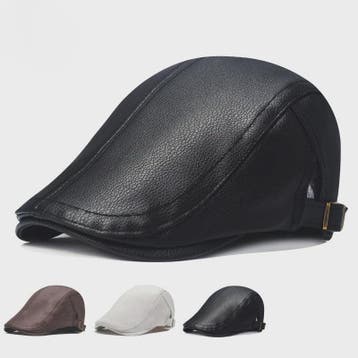 Stijlvolle Leren Baret voor Heren - Imitatie Schapenvacht Pe, Verzenden