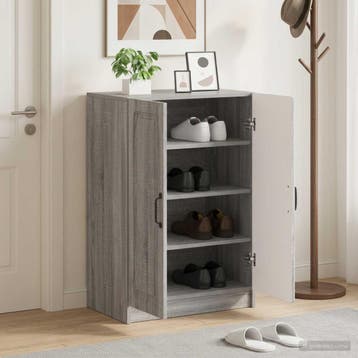 vidaXL Schoenenkast UTRECHT 59,5 x 39,5 x 87 cm Bewerkt hout, Verzenden, Nieuw