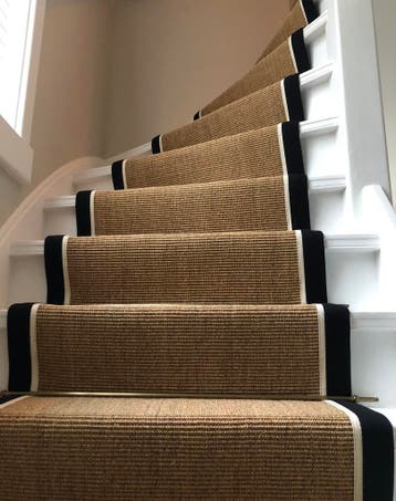 sisal traploper dubbele bandering met smalle bies, Nieuw