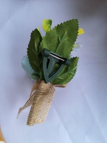 Luxe Corsage Wit met jute op pinclip Corsage Klaar, Hobby en Vrije tijd, Ophalen of Verzenden, Nieuw