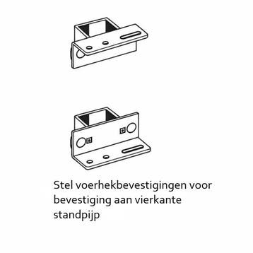 Stel voerhekbevestiging 10-20 cm / 80 x 80 mm
