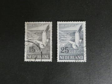 Nederland 1951 - Luchtpostzegels Meeuwen - NVPH LP12/LP13, Gestempeld