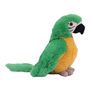 Papegaai knuffel - pluche - groen - 20 cm - vogel knuffel, Verzenden, Nieuw