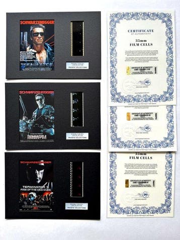 Terminator – Rare Set of 3 Mounted 35mm Film Cells –, Nieuw