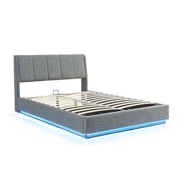Tweepersoonsbed Tröstiar met LED 160x200 cm antraciet [en.ca, Verzenden, Nieuw