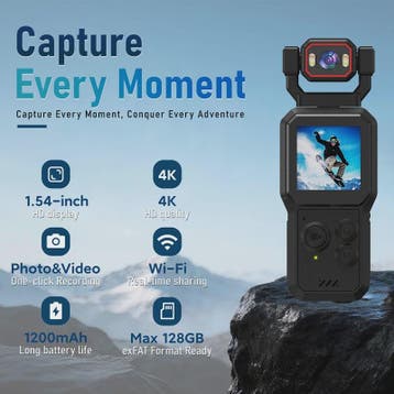 Draagbare Mini Actiecamera met HD Scherm, Nachtopnames & WiF, Verzenden, Nieuw