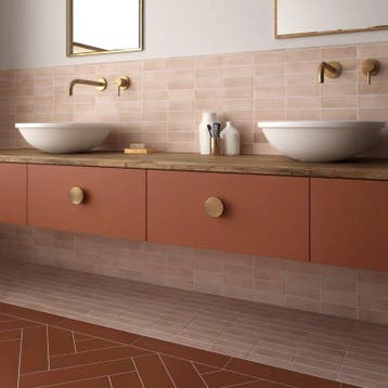 Vloertegel/Wandtegel Roze 5x15cm (Muurtegels), Keramiek, Nieuw, Minder dan 20 cm, 10 m² of meer