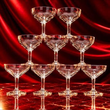 Val Saint Lambert - Champagneglas (9) - Montana - geslepen