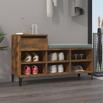 vidaXL Schoenenkast 102x36x60 cm bewerkt hout gerookt, Verzenden, Nieuw
