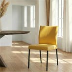 Leren eetkamerstoel Basic - Toledo Giallo (geel) - Poten, Huis en Inrichting, Stoelen, Ophalen of Verzenden, Nieuw, Leer, Modern