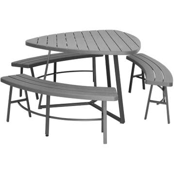 Picknicktafel | VALLETTA | Kunststof | Grijs | In-/Outdoor |, Verzenden, Nieuw in verpakking