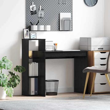 vidaXL Bureau Zwart Eiken Bewerkt hout 100 x 40 x 90 cm, Verzenden, Nieuw