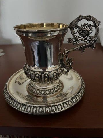 Beker op een voet - .800 zilver - Zeldzame en prachtige
