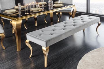 Design bank MODERN BAROK 175cm grijs fluweel goud roestvrij, Huis en Inrichting, Ophalen of Verzenden, Nieuw