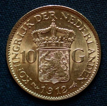 Nederland. Wilhelmina. 10 Gulden 1912