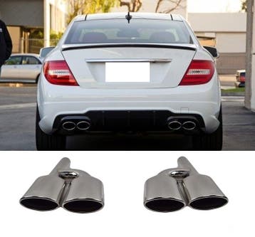 C63 AMG Look Uitlaat Sierstuk set voor Mercedes Benz C-Klass, Ophalen of Verzenden