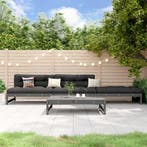 vidaXL 4-delige Loungeset massief grenenhout grijs, Verzenden, Nieuw, 4 zitplaatsen, Loungeset