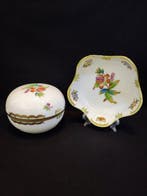 Herend - Kan (2) - 2-delig set grote ronde dekseldoos en
