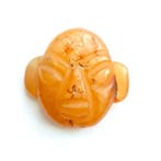 Oud-Tibetaans of Nepalees Honey Agate Goddelijke Hoofd-Kraal